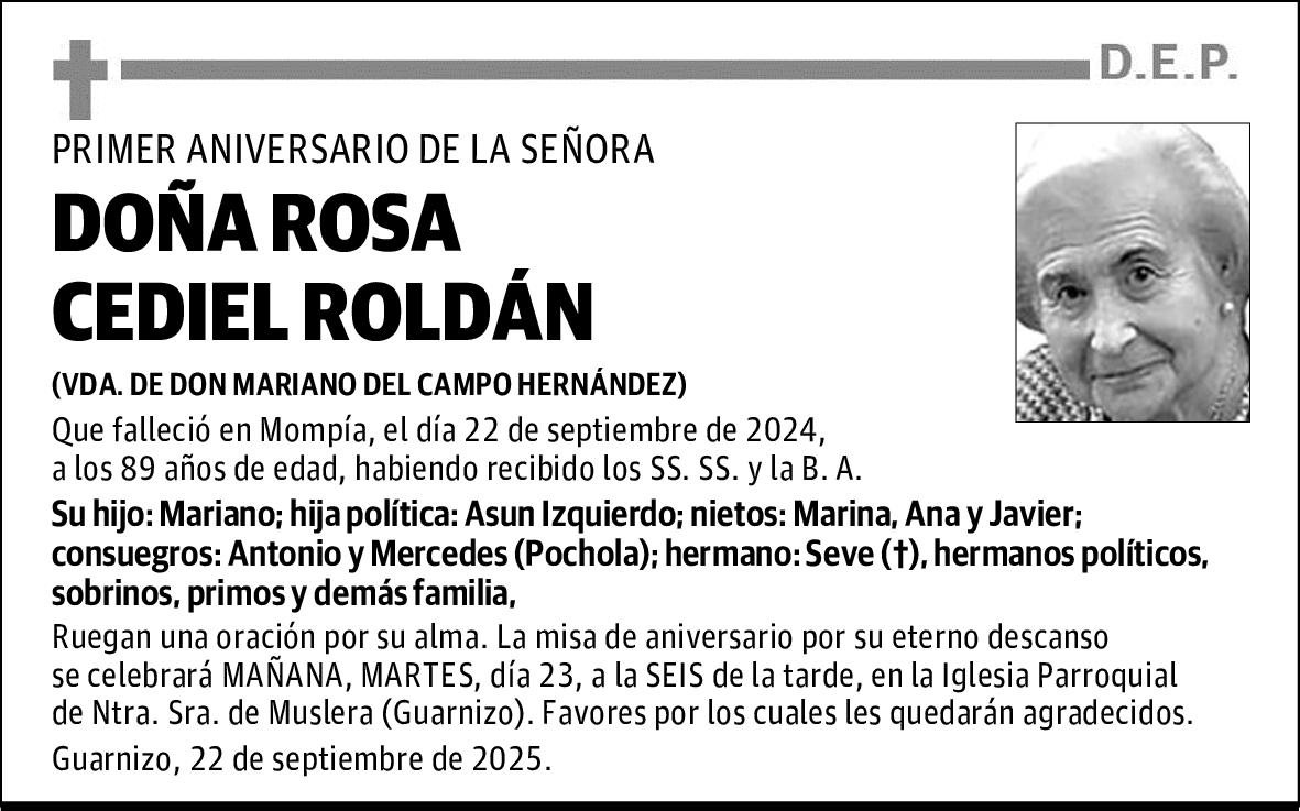 DOÑA ROSA CEDIEL ROLDÁN