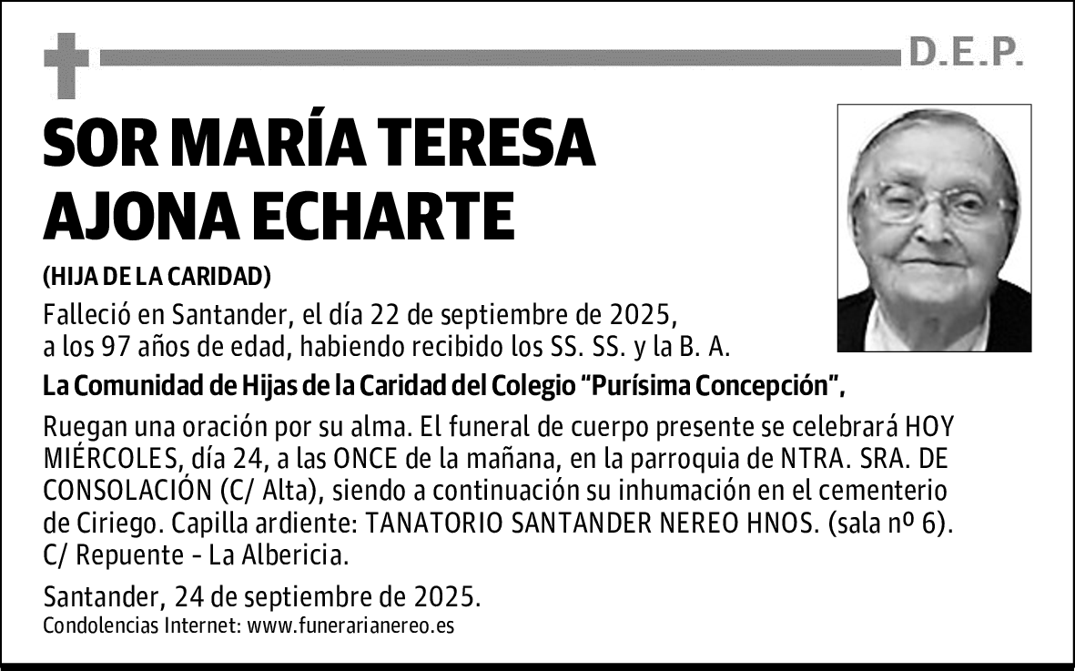 SOR MARÍA TERESA AJONA ECHARTE