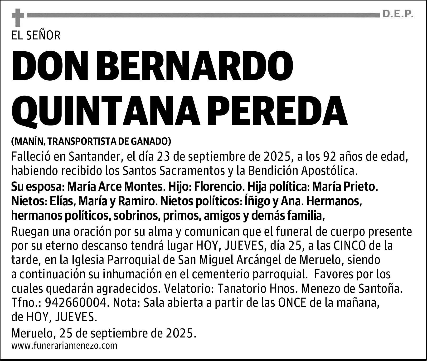 DON BERNARDO QUINTANA PEREDA