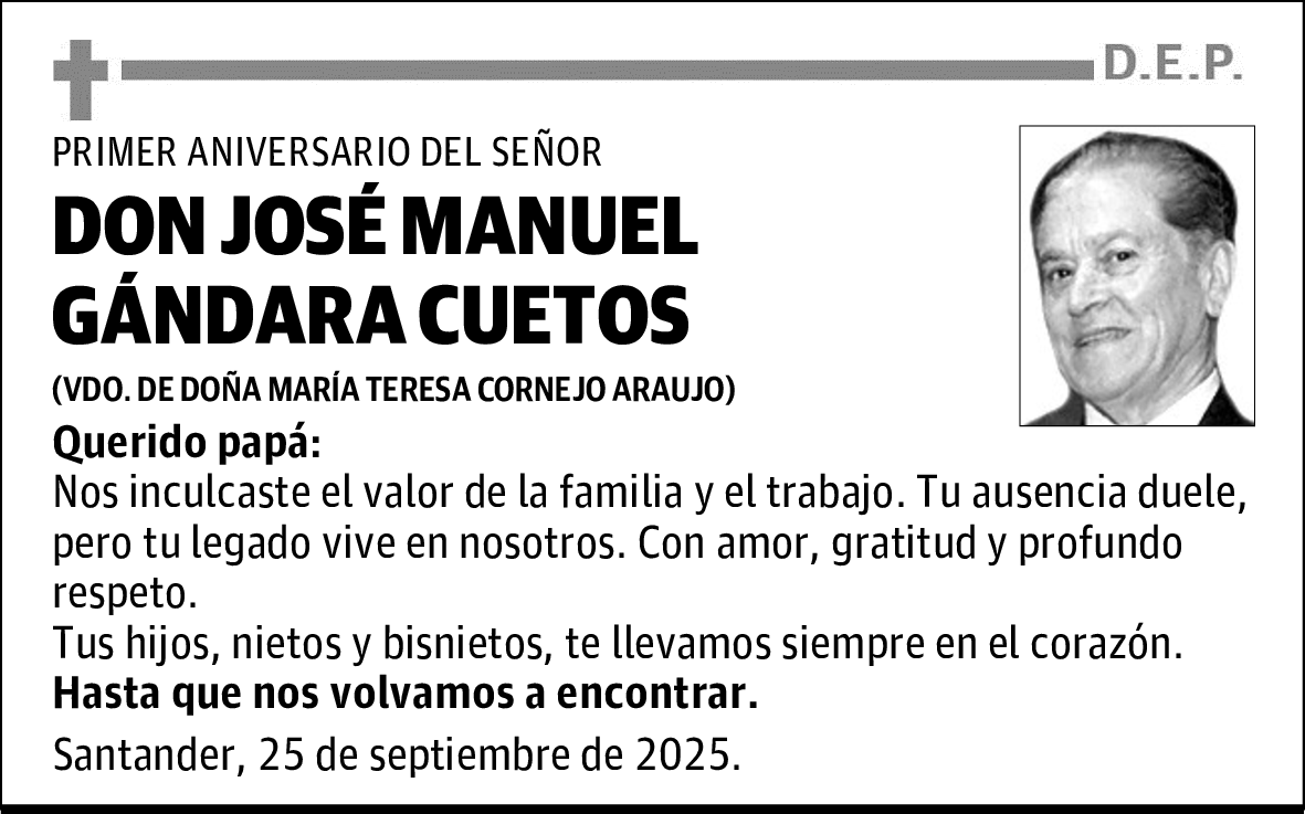 DON JOSÉ MANUEL GÁNDARA CUETOS
