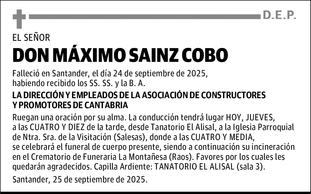 DON MÁXIMO SAINZ COBO