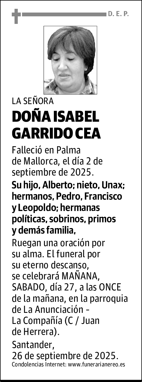 DOÑA ISABEL GARRIDO CEA