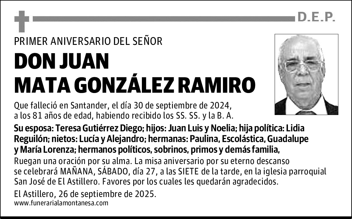 DON JUAN MATA GONZÁLEZ RAMIRO