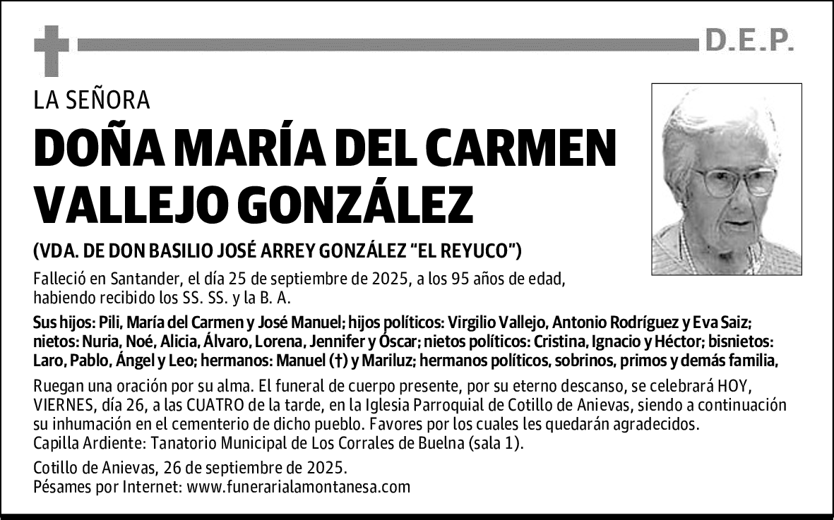 DOÑA MARÍA DEL CARMEN VALLEJO GONZÁLEZ