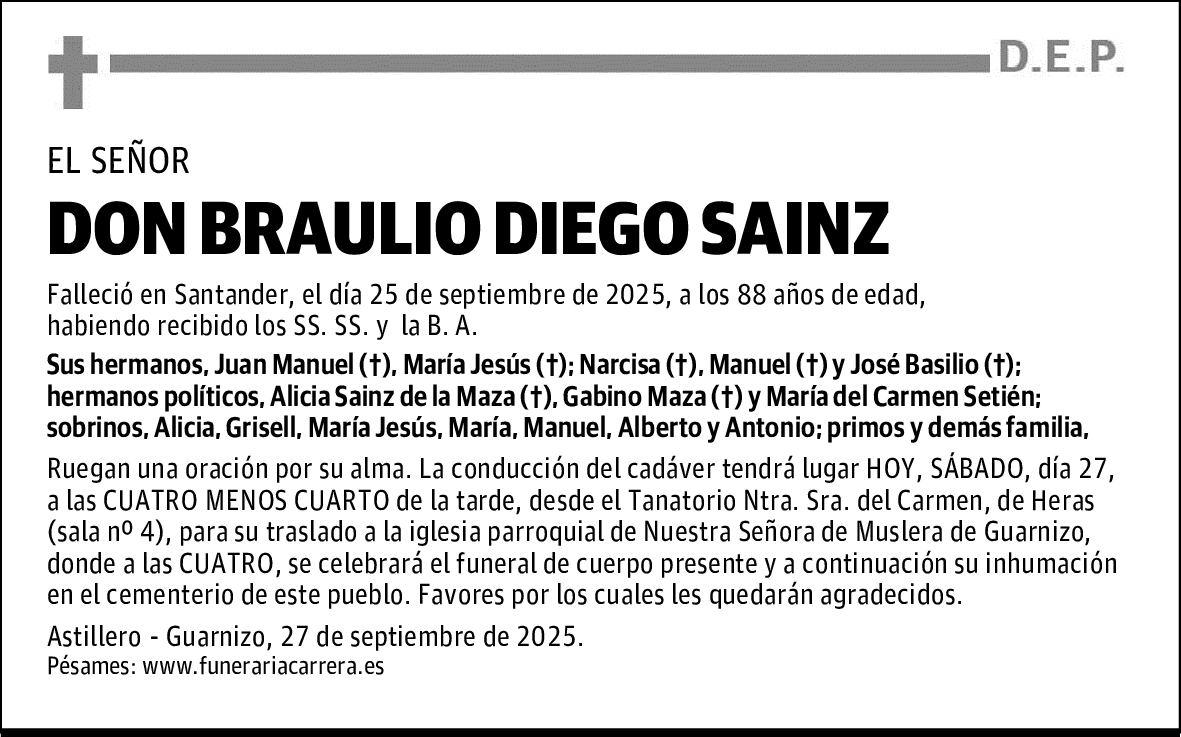 DON BRAULIO DIEGO SAINZ