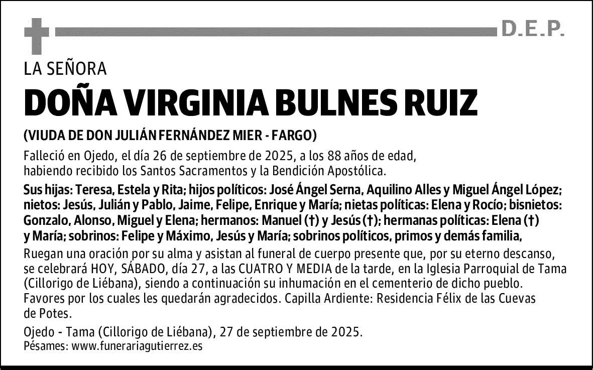 DOÑA VIRGINIA BULNES RUIZ