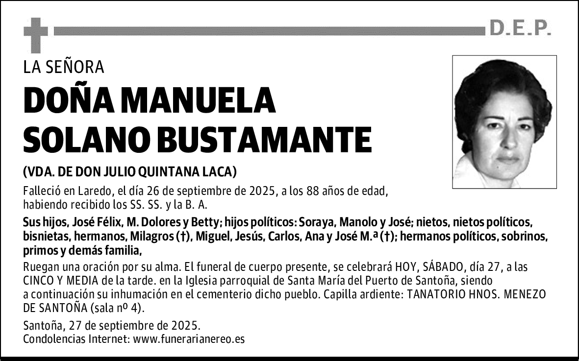 DOÑA MANUELA SOLANO BUSTAMANTE