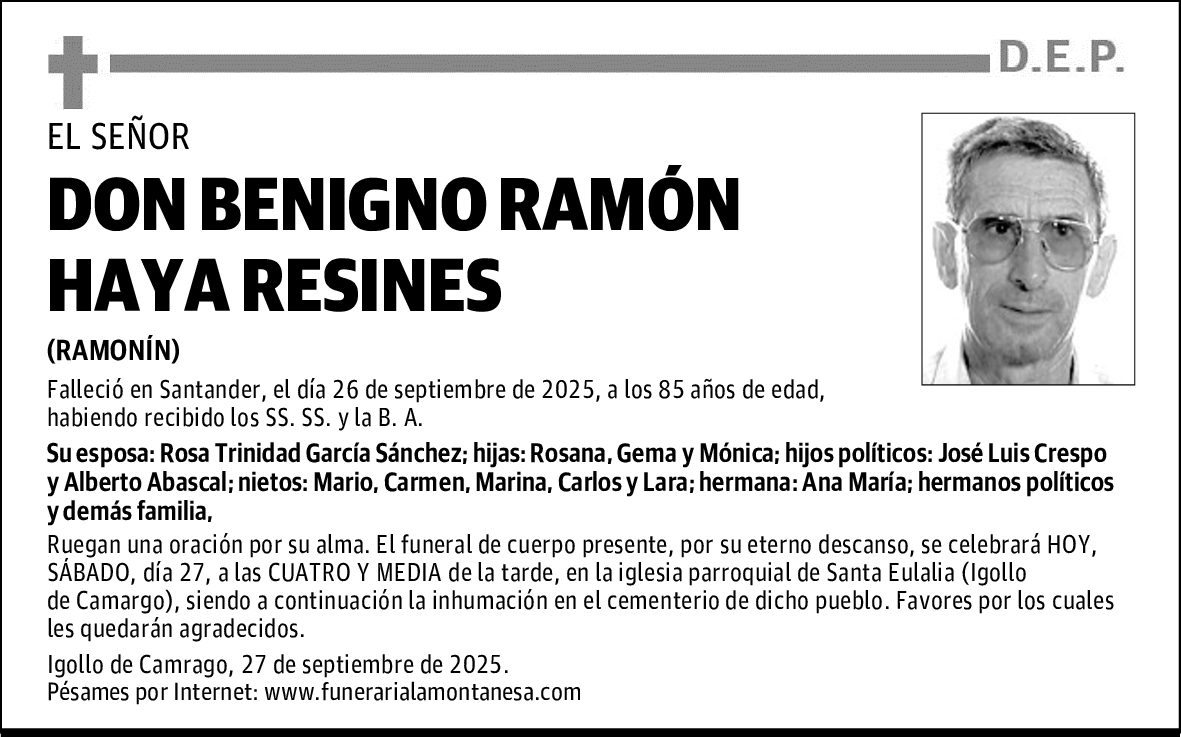 DON BENIGNO RAMÓN HAYA RESINES