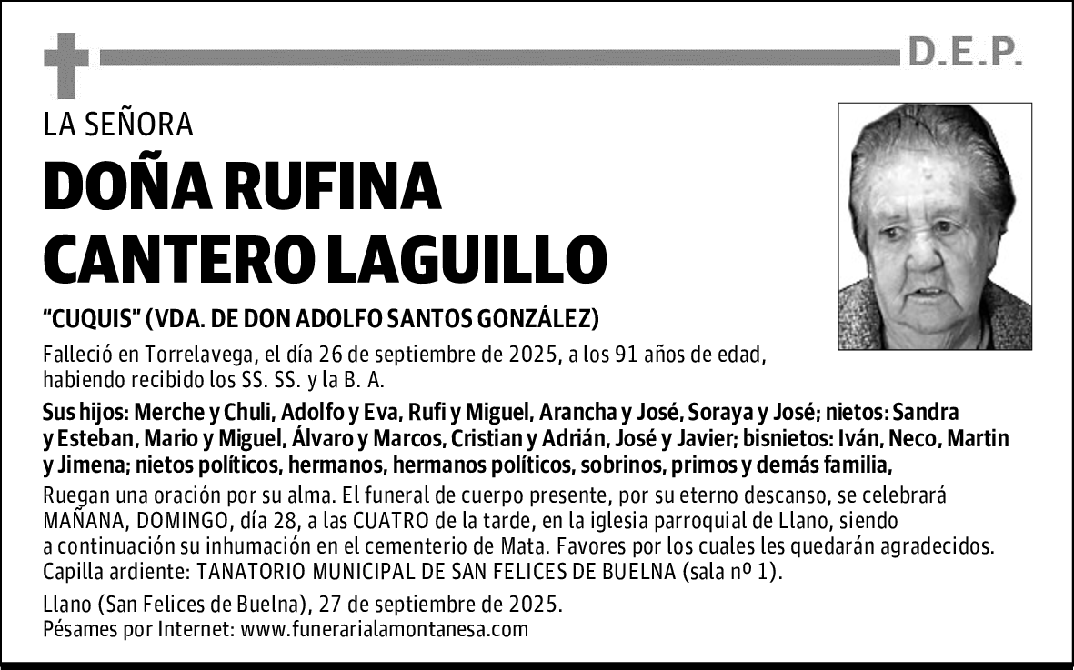 DOÑA RUFINA CANTERO LAGUILLO