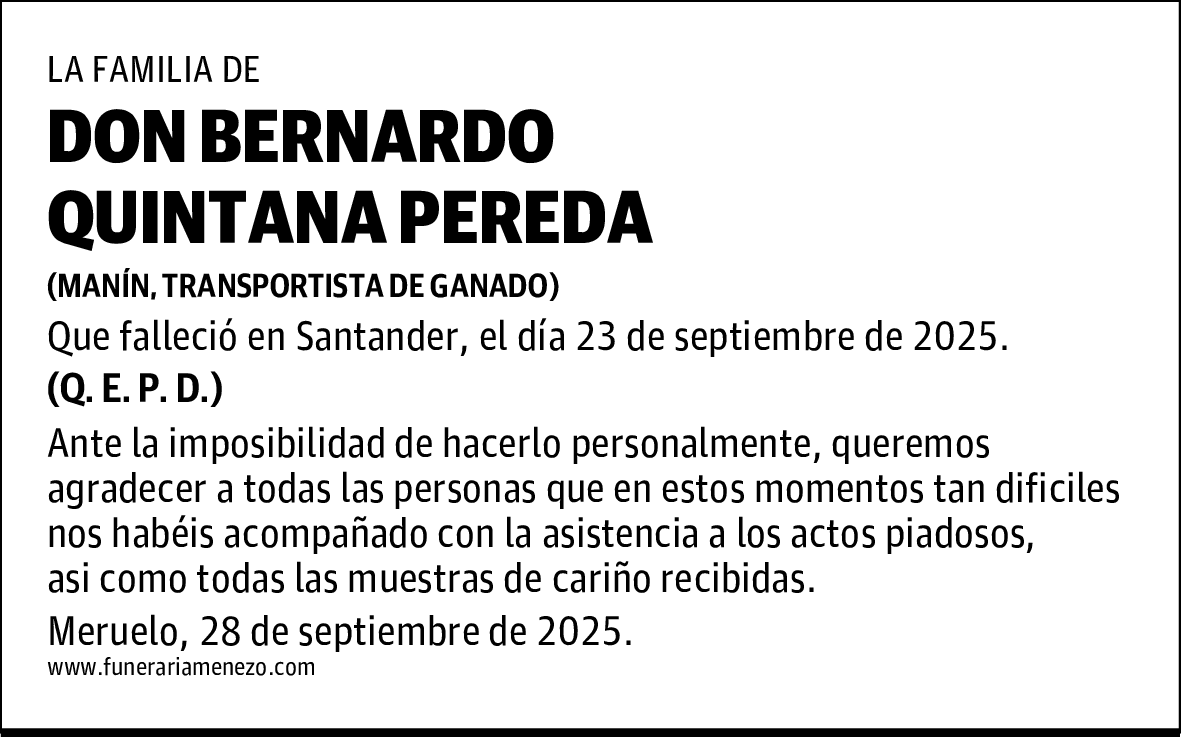 DON BERNARDO QUINTANA PEREDA