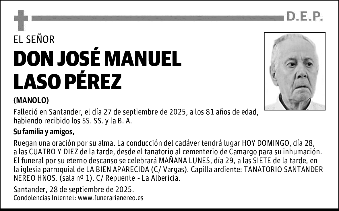 DON JOSÉ MANUEL LASO PÉREZ