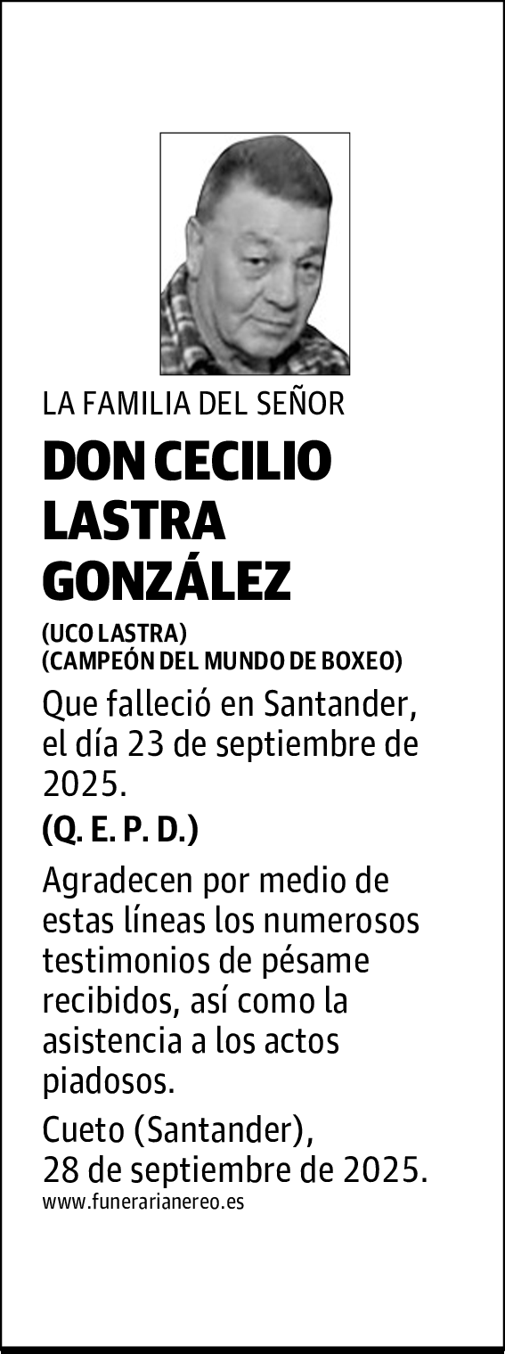 DON CECILIO LASTRA GONZÁLEZ