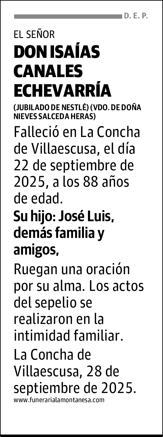 DON ISAÍAS CANALES ECHEVARRÍA