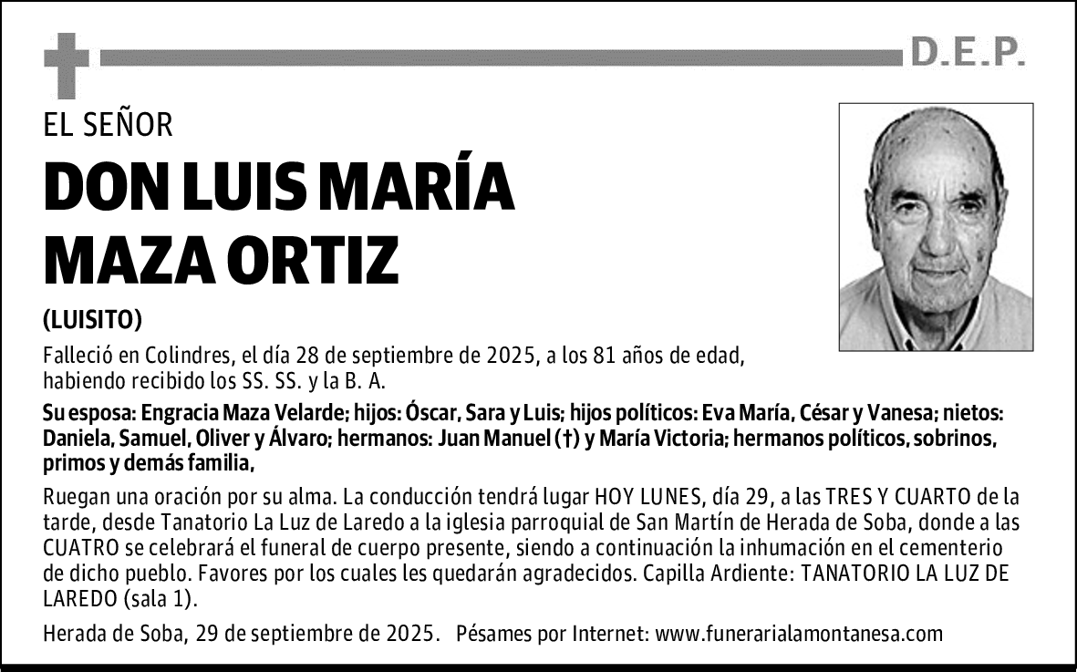 DON LUIS MARÍA MAZA ORTIZ