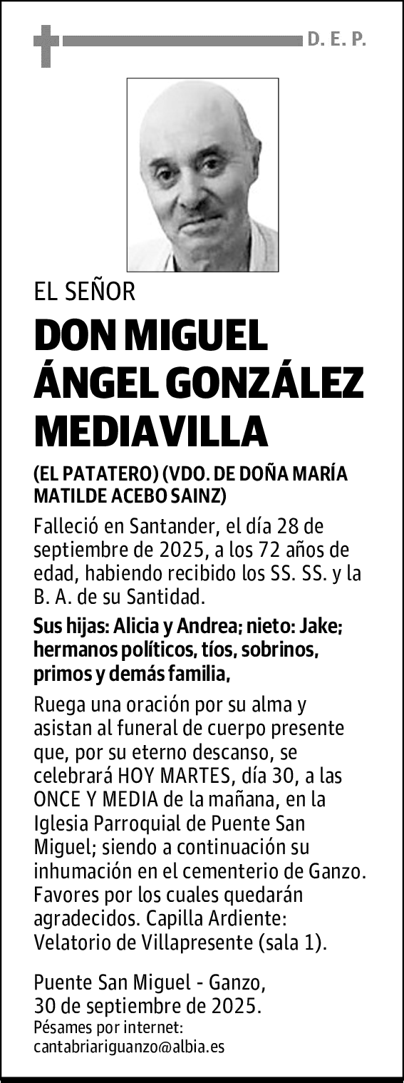 DON MIGUEL ÁNGEL GONZÁLEZ MEDIAVILLA