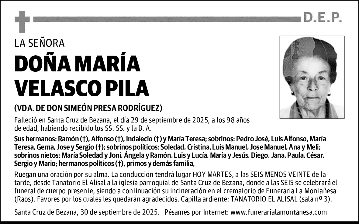 DOÑA MARÍA VELASCO PILA