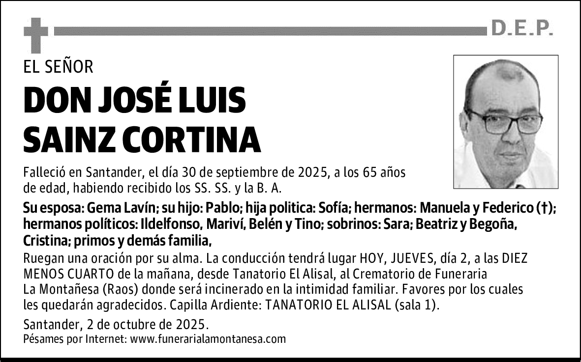 DON JOSÉ LUIS SAINZ CORTINA