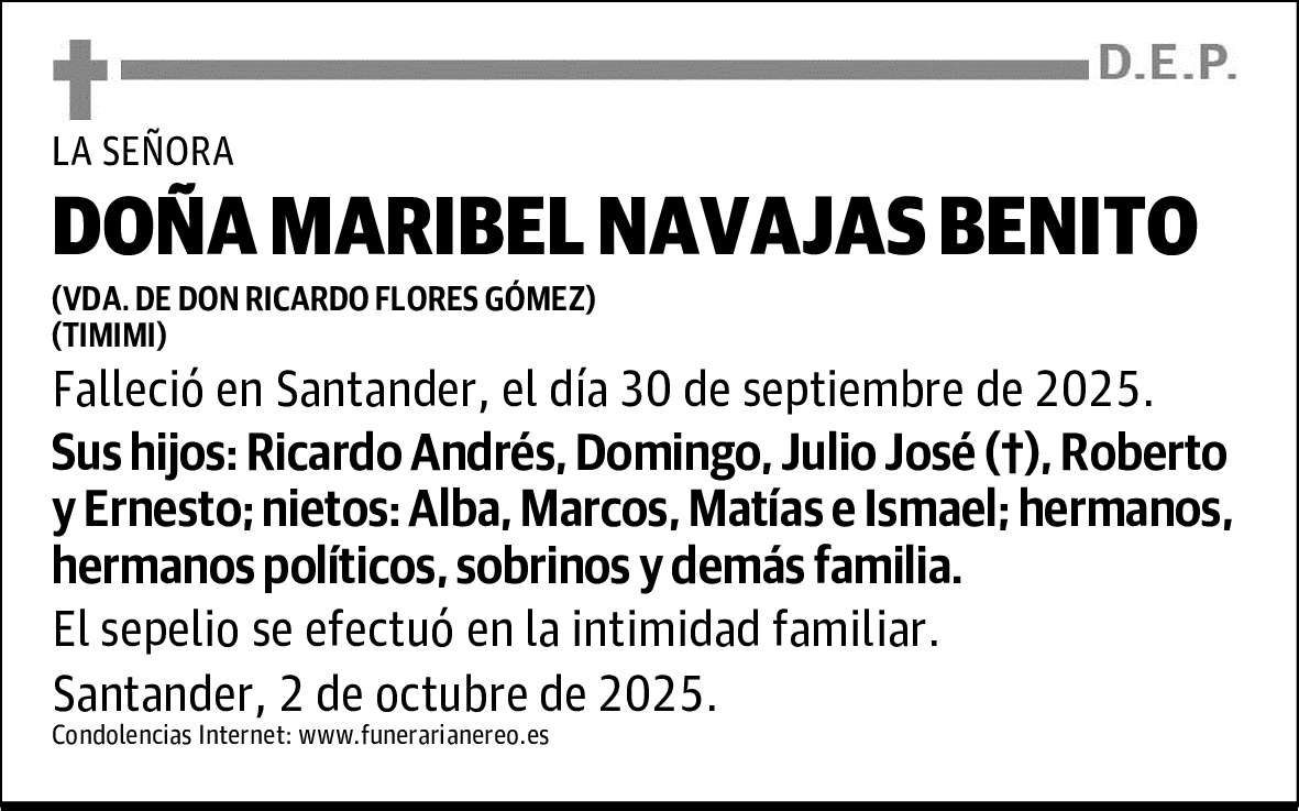 DOÑA MARIBEL NAVAJAS BENITO