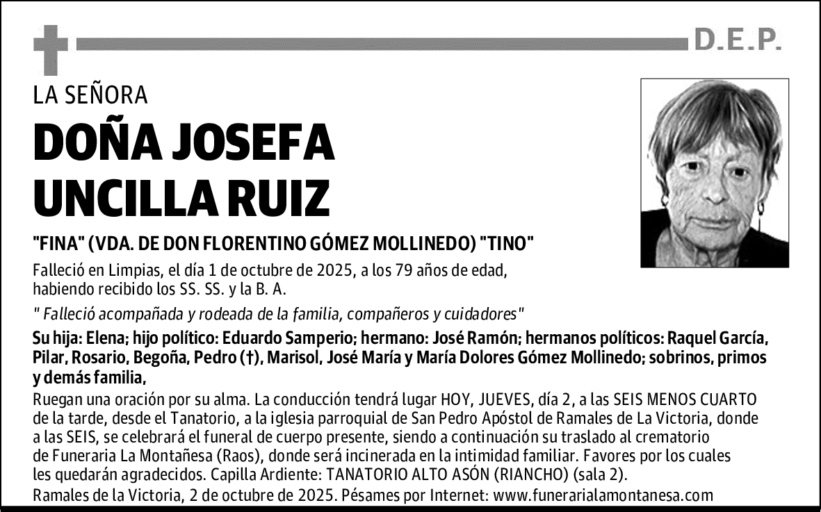 DOÑA JOSEFA UNCILLA RUIZ