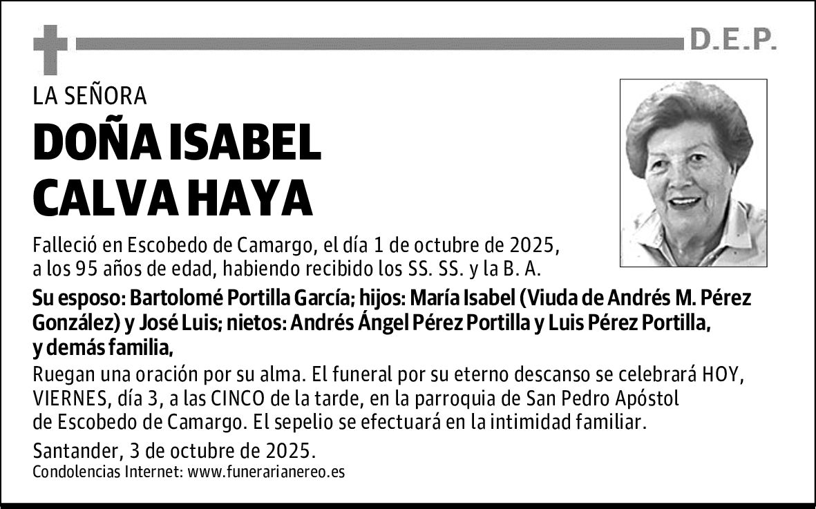 DOÑA ISABEL CALVA HAYA
