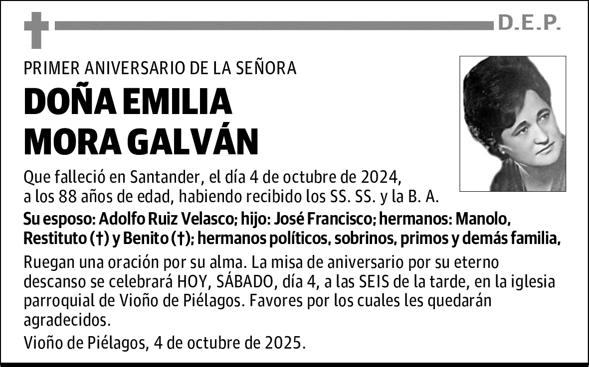 DOÑA EMILIA MORA GALVÁN