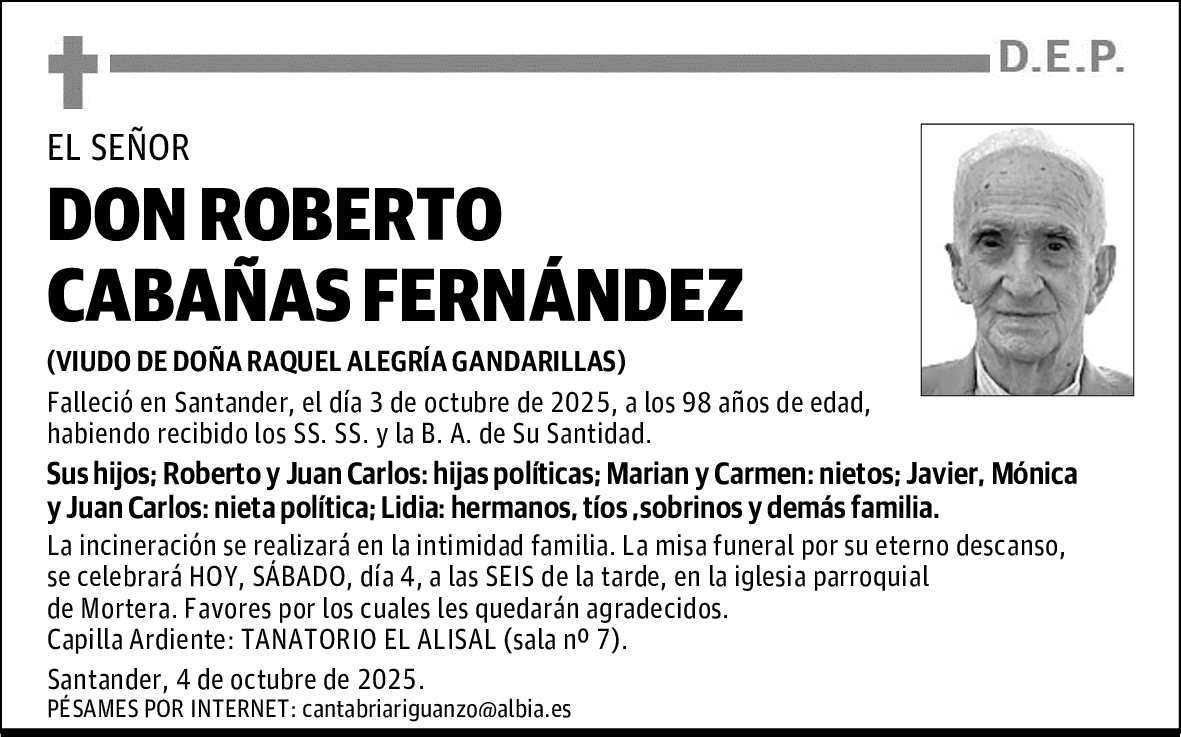 DON ROBERTO CABAÑAS FERNÁNDEZ