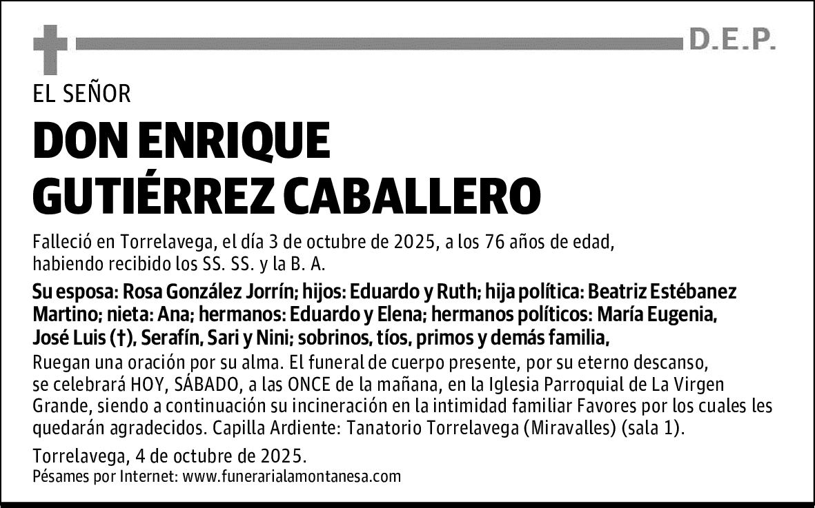 DON ENRIQUE GUTIÉRREZ CABALLERO