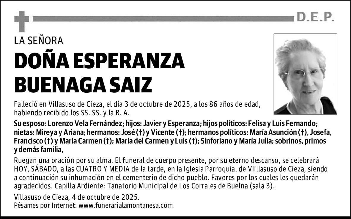 DOÑA ESPERANZA BUENAGA SAIZ