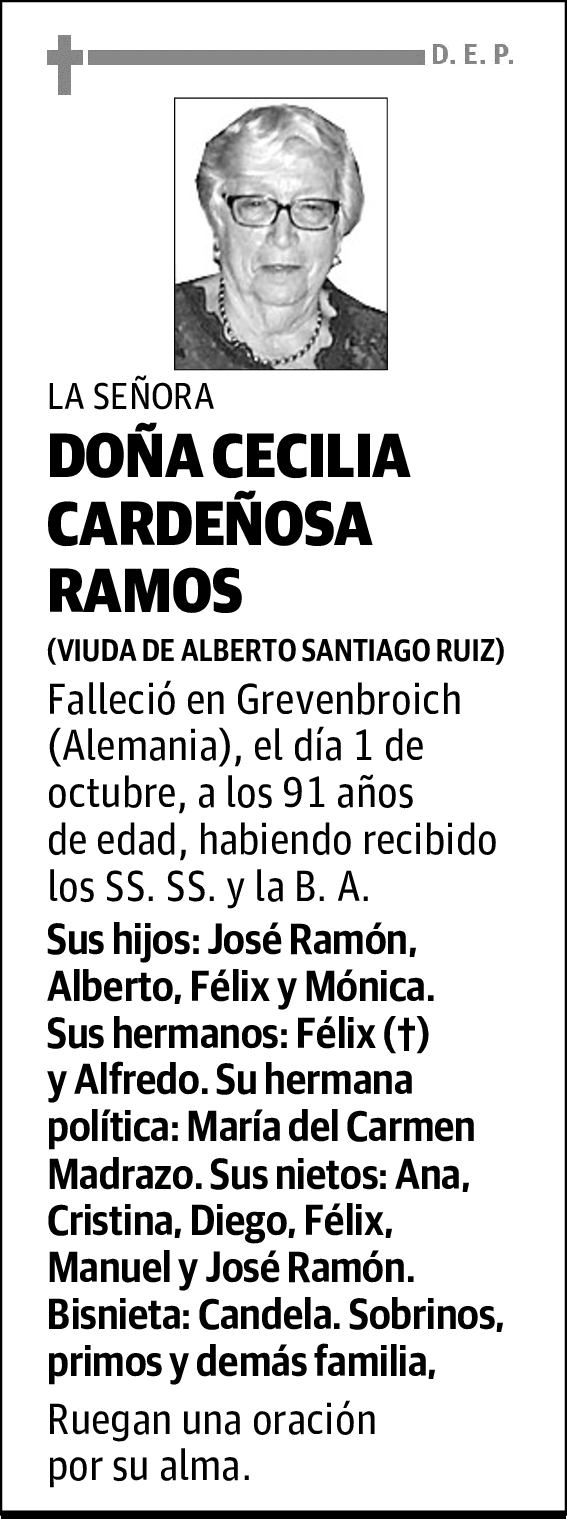 DOÑA CECILIA CARDEÑOSA RAMOS