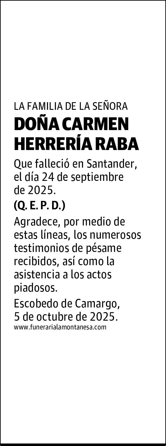 DOÑA CARMEN HERRERÍA RABA