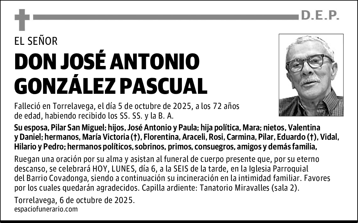 DON JOSÉ ANTONIO GONZÁLEZ PASCUAL