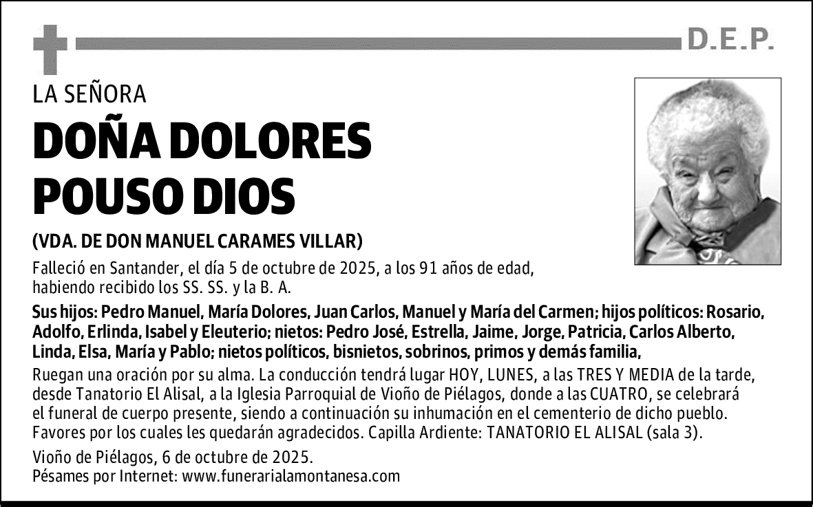 DOÑA DOLORES POUSO DIOS