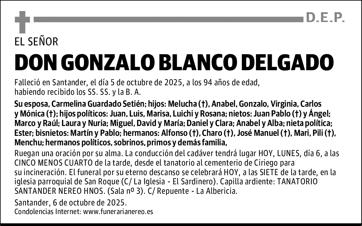 DON GONZALO BLANCO DELGADO