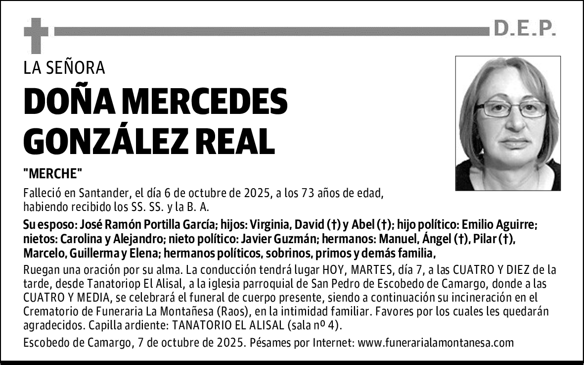 DOÑA MERCEDES GONZÁLEZ REAL