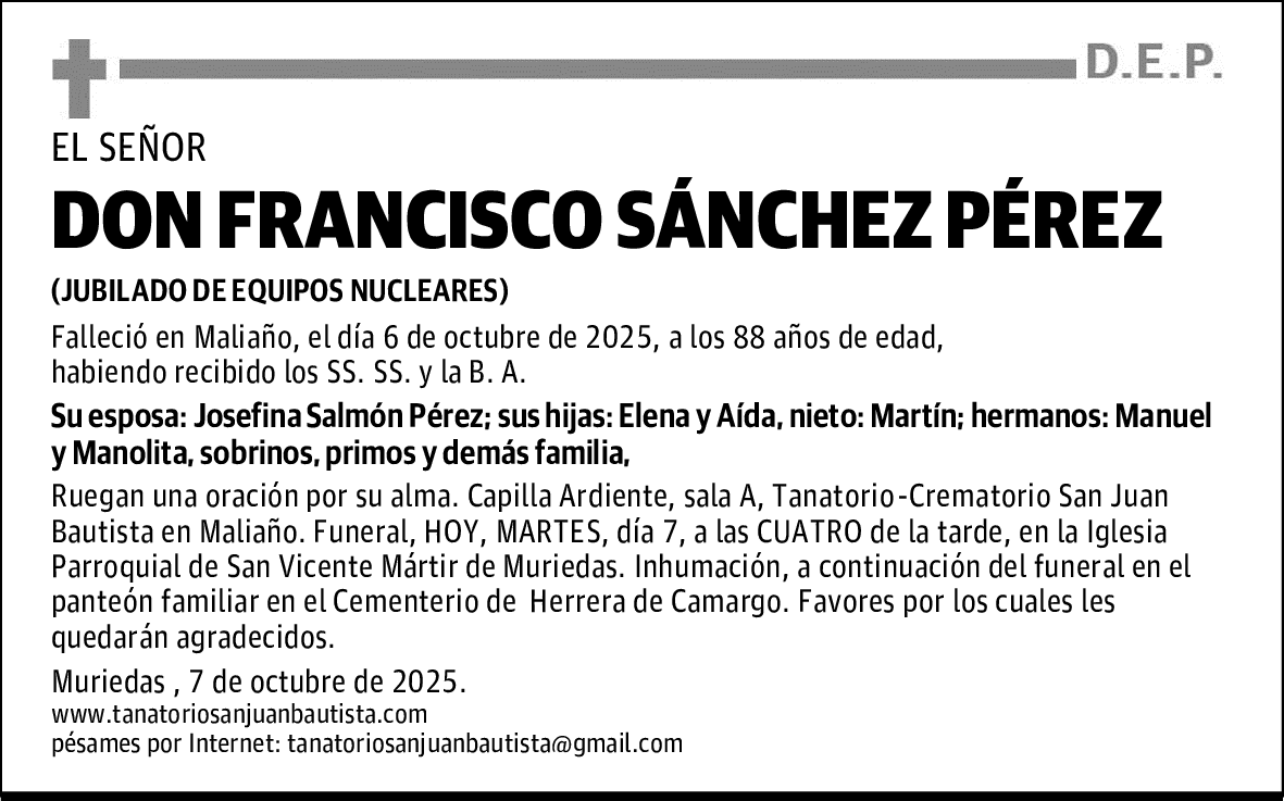 DON FRANCISCO SÁNCHEZ PÉREZ