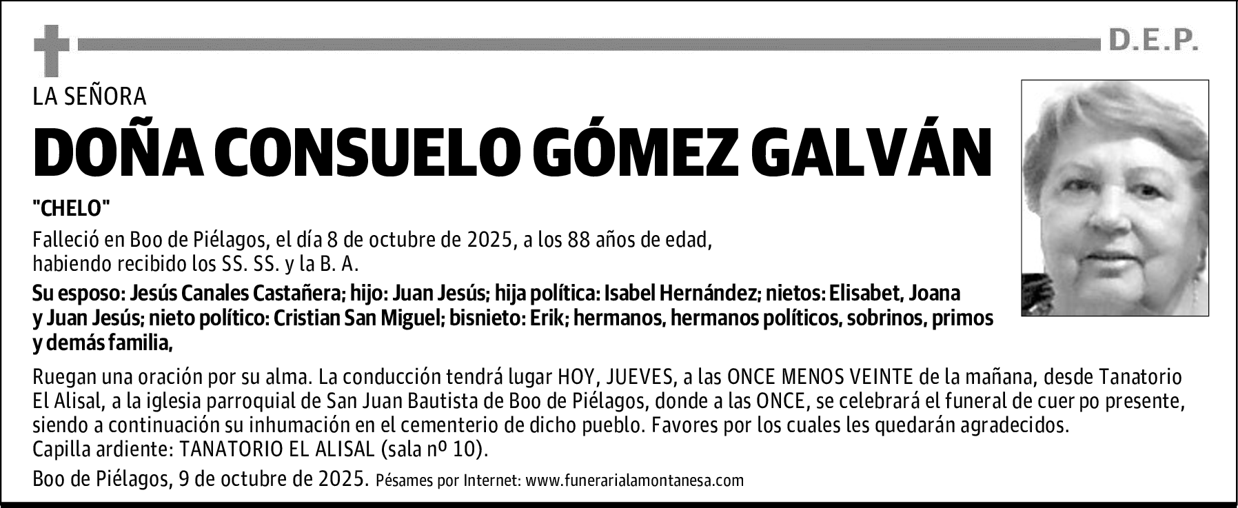 DOÑA CONSUELO GÓMEZ GALVÁN