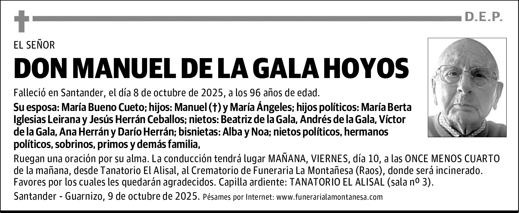 DON MANUEL DE LA GALA HOYOS