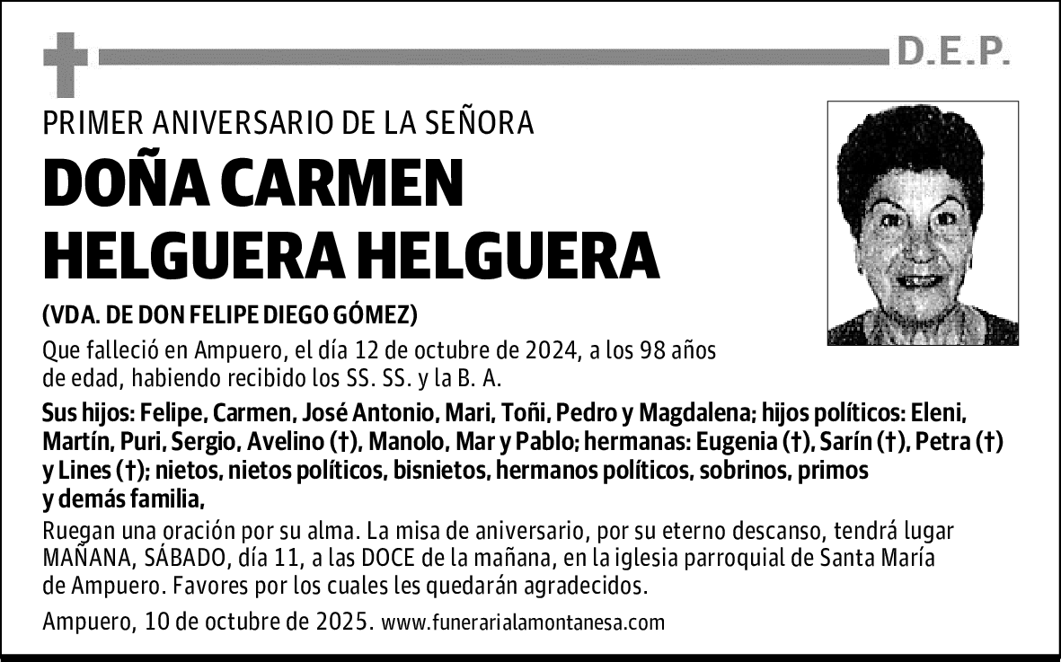 DOÑA CARMEN HELGUERA HELGUERA