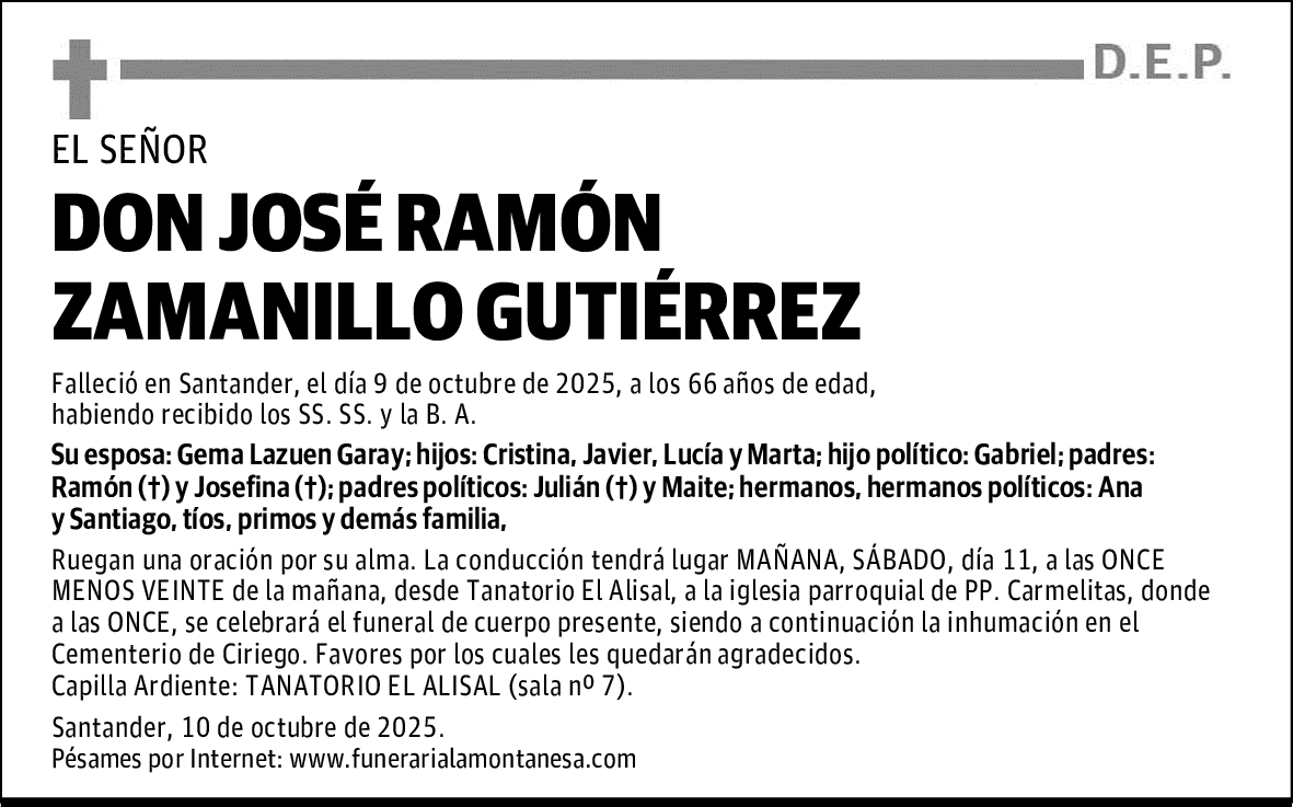 DON JOSÉ RAMÓN ZAMANILLO GUTIÉRREZ