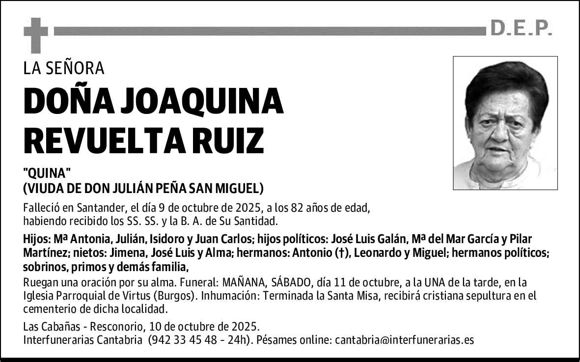 DOÑA JOAQUINA REVUELTA RUIZ