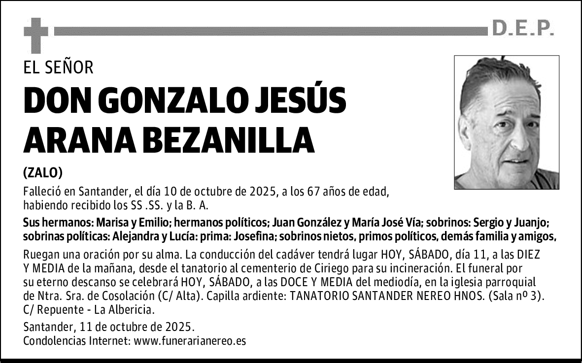 DON GONZALO JESUS ARANA BEZANILLA
