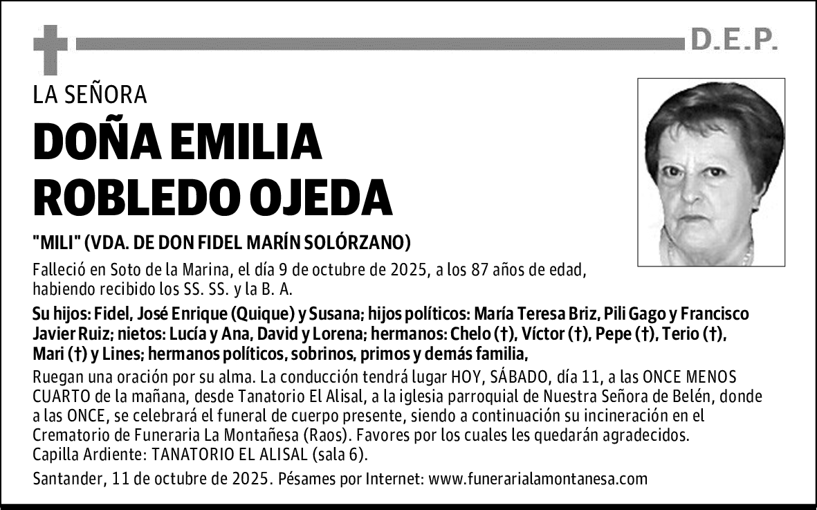 DOÑA EMILIA ROBLEDO OJEDA