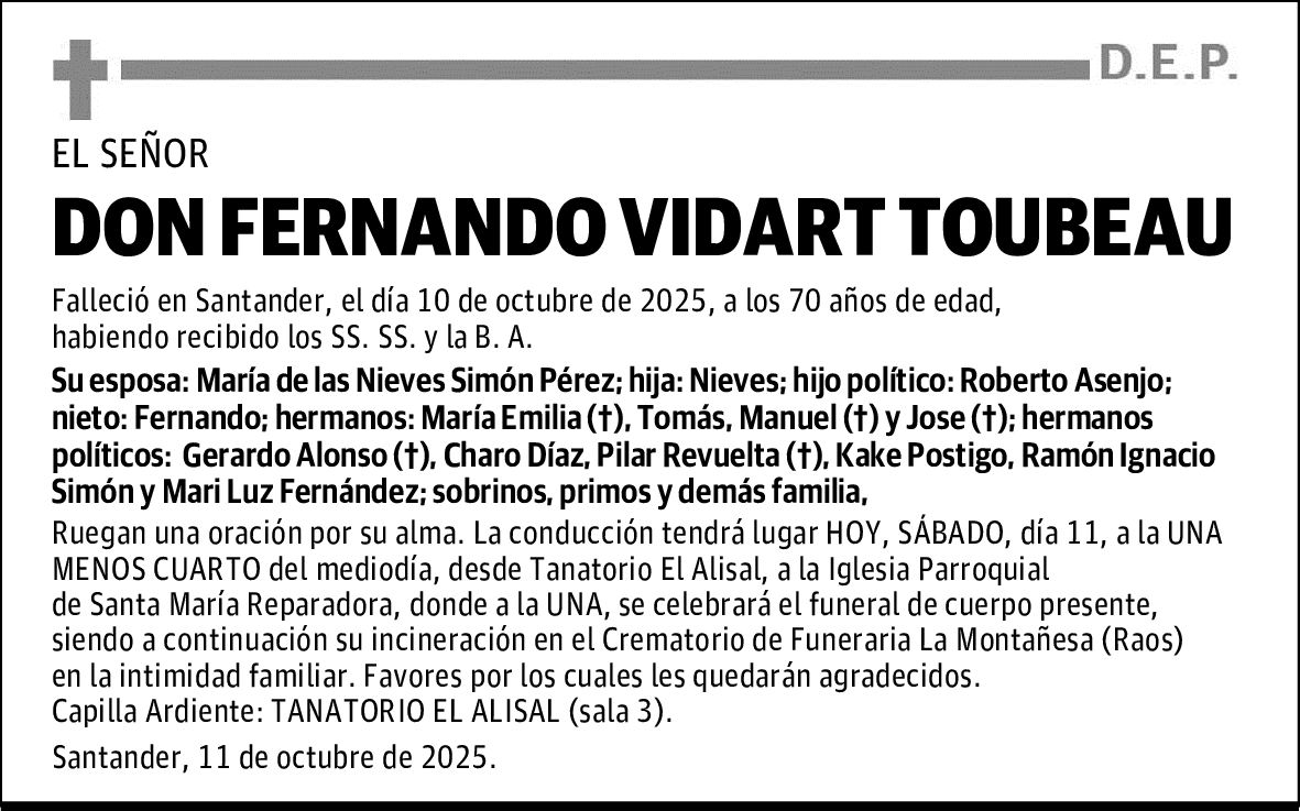 DON FERNANDO VIDART TOUBEAU
