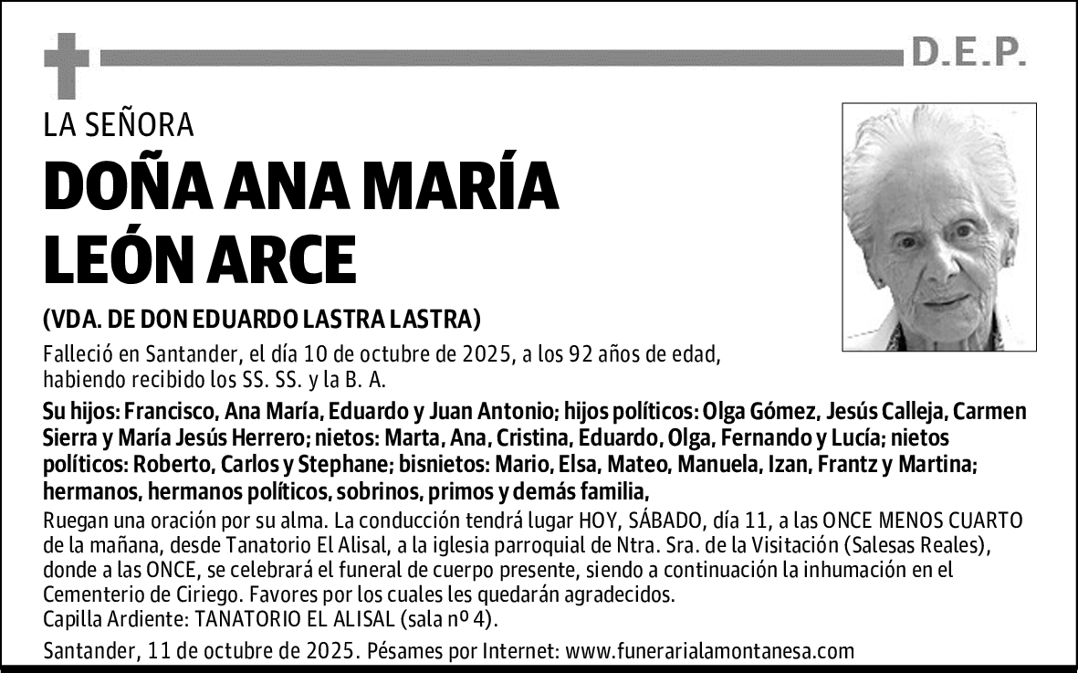 DOÑA ANA MARÍA LEÓN ARCE