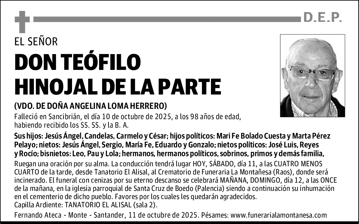DON TEÓFILO HINOJAL DE LA PARTE