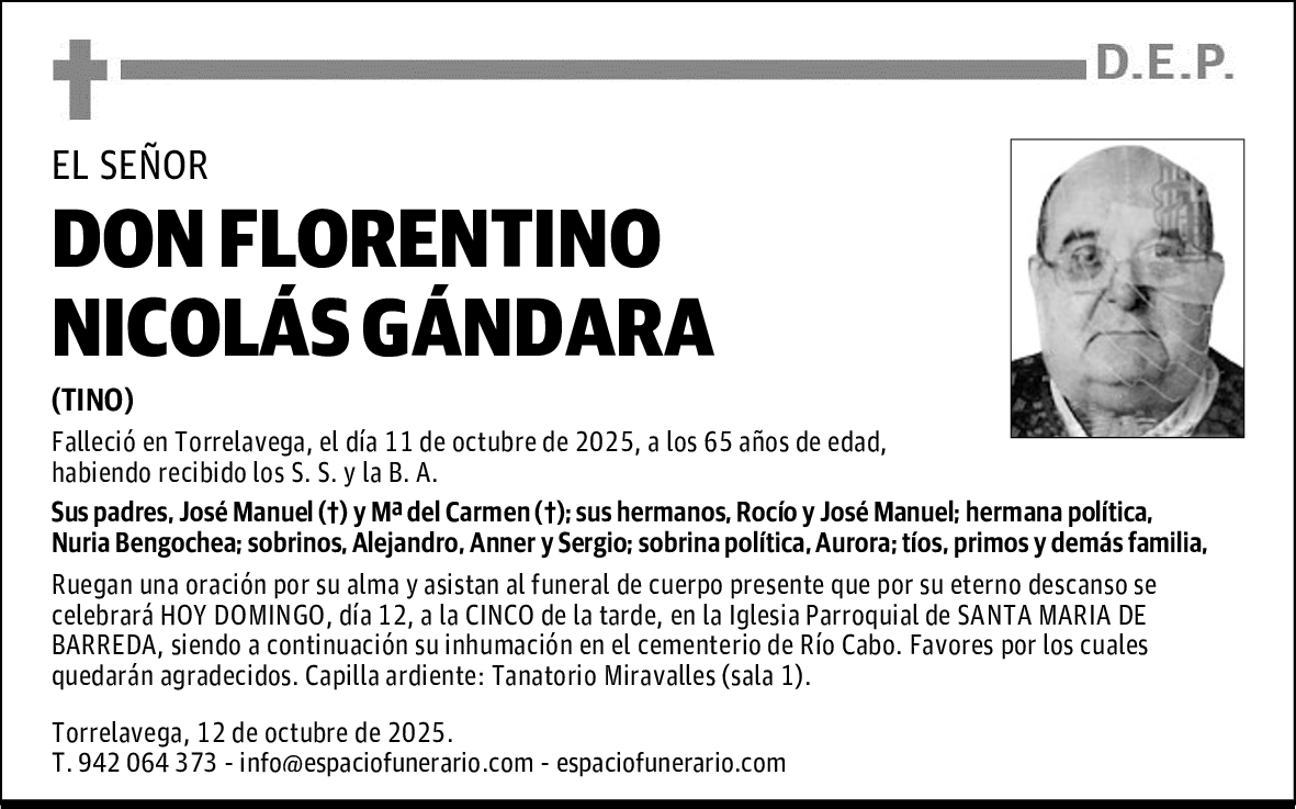 DON FLORENTINO NICOLÁS GÁNDARA GONZÁLEZ