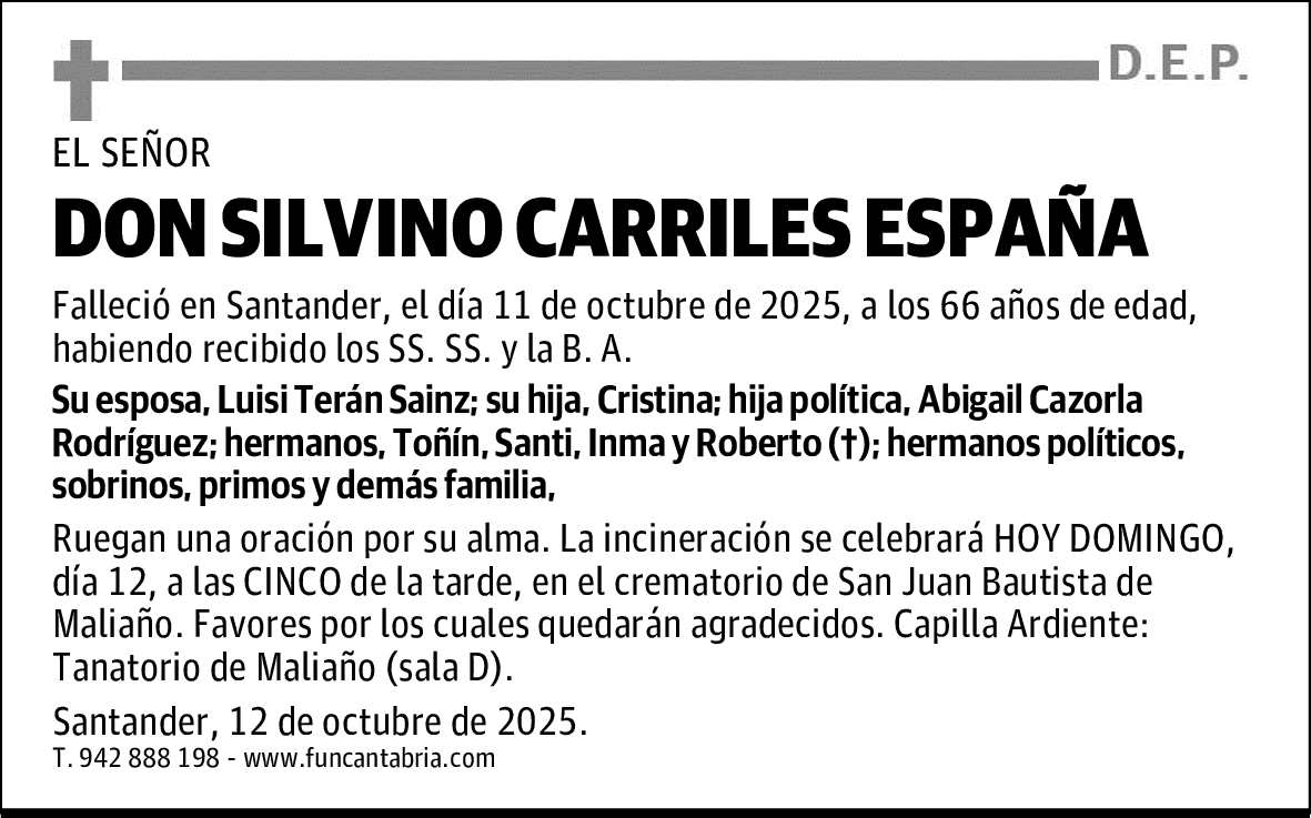 DON SILVINO CARRILES ESPAÑA