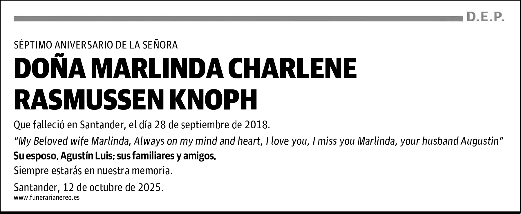 DOÑA MARLINDA CHARLENE RASMUSSEN KNOPH
