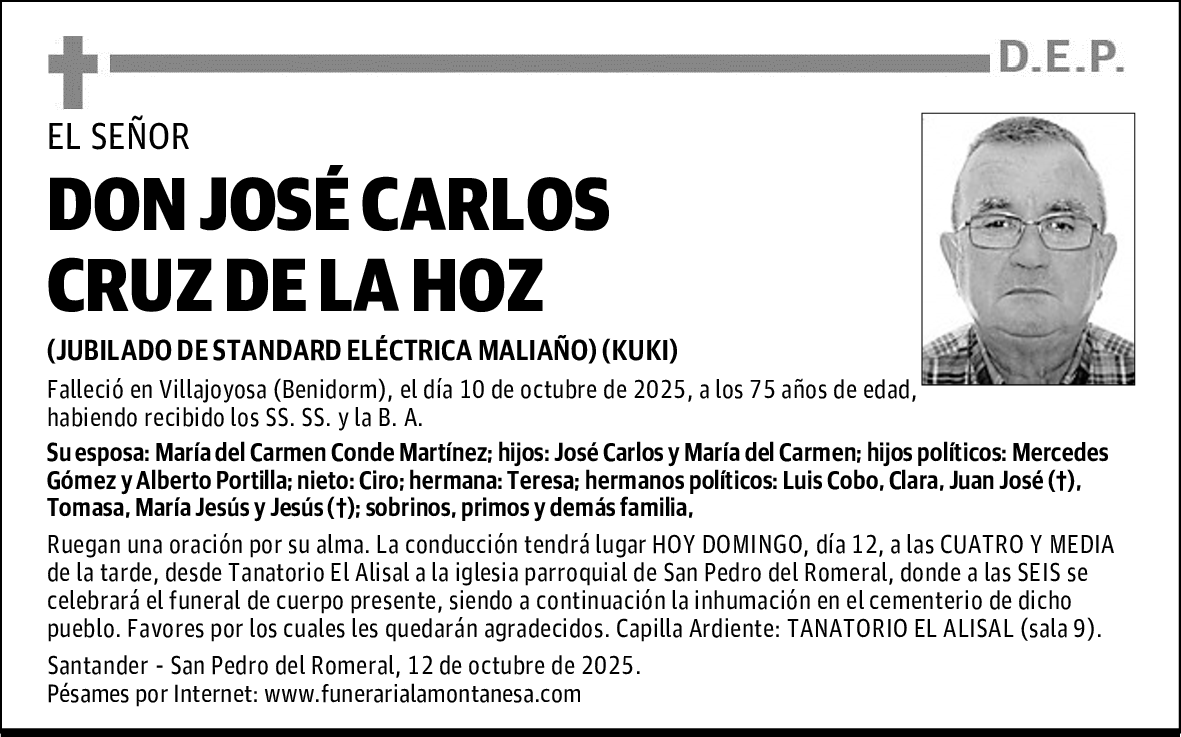 DON JOSÉ CARLOS CRUZ DE LA HOZ