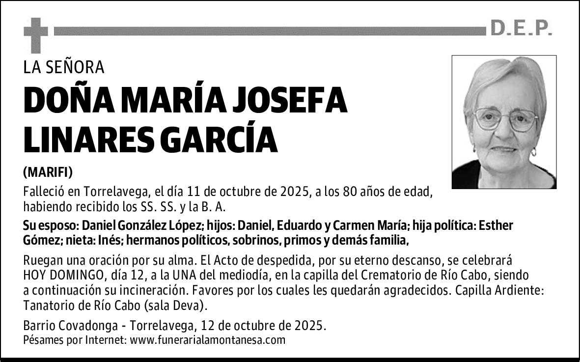 DOÑA MARÍA JOSEFA LINARES GARCÍA
